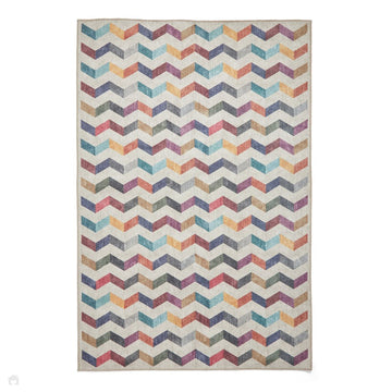 Washable Coral H1059 Modern Geometric Lightweight Printed Polyester Flatweave Multi Rug-Think Rugs-Rug Love - The Most Loved Rug Store